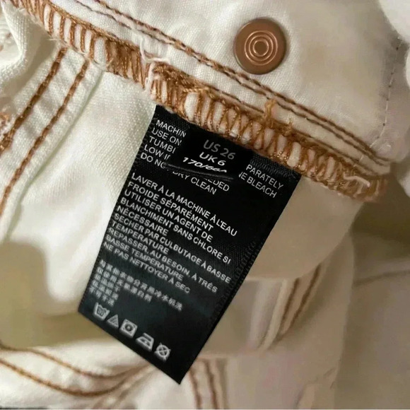 Urban outfitters BDG ivory distressed loose fit jeans size 26 country jeans boot - Picture 10 of 11